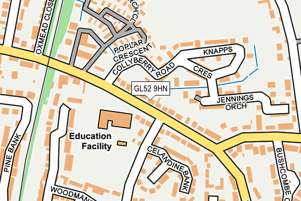 GL52 9HN map - OS OpenMap – Local (Ordnance Survey)