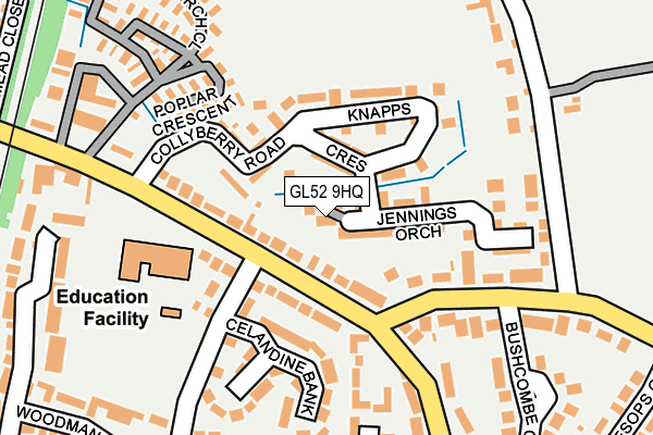 GL52 9HQ map - OS OpenMap – Local (Ordnance Survey)