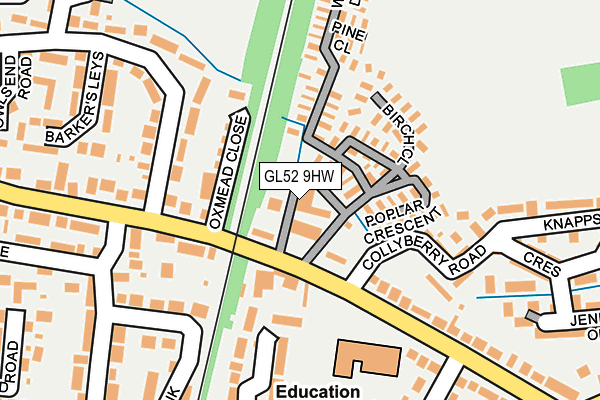 GL52 9HW map - OS OpenMap – Local (Ordnance Survey)