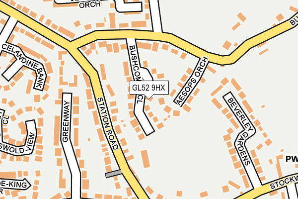 GL52 9HX map - OS OpenMap – Local (Ordnance Survey)