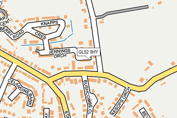 GL52 9HY map - OS OpenMap – Local (Ordnance Survey)
