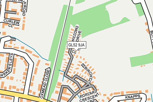 GL52 9JA map - OS OpenMap – Local (Ordnance Survey)