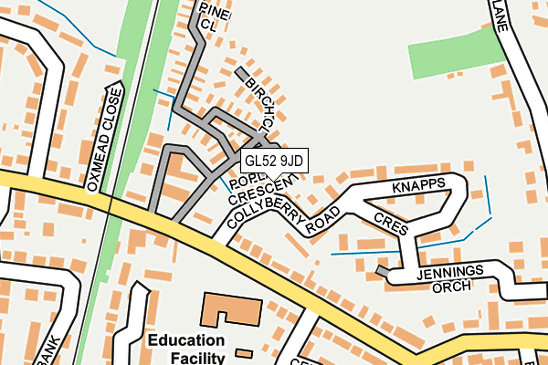 GL52 9JD map - OS OpenMap – Local (Ordnance Survey)