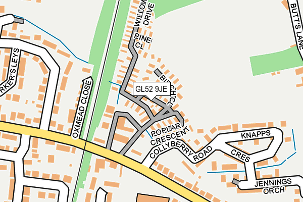 GL52 9JE map - OS OpenMap – Local (Ordnance Survey)