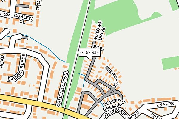 GL52 9JF map - OS OpenMap – Local (Ordnance Survey)