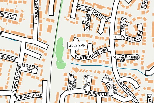 GL52 9PR map - OS OpenMap – Local (Ordnance Survey)