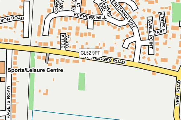 GL52 9PT map - OS OpenMap – Local (Ordnance Survey)