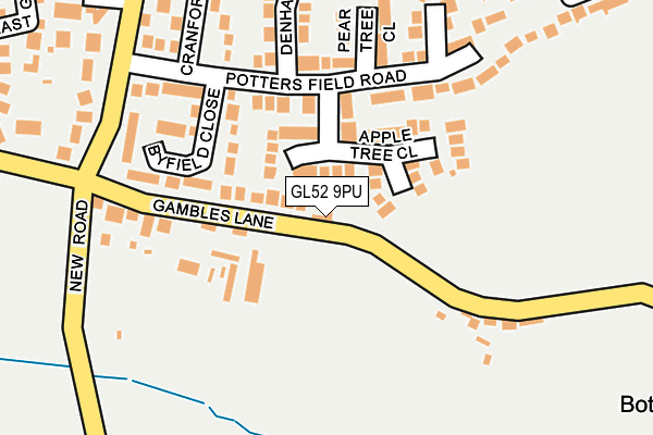 GL52 9PU map - OS OpenMap – Local (Ordnance Survey)