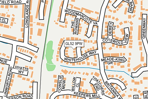 GL52 9PW map - OS OpenMap – Local (Ordnance Survey)