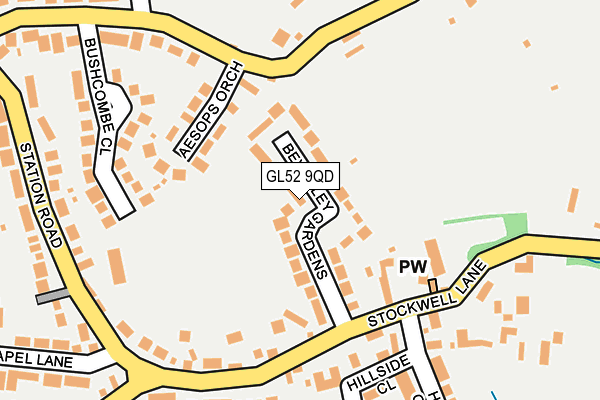 GL52 9QD map - OS OpenMap – Local (Ordnance Survey)