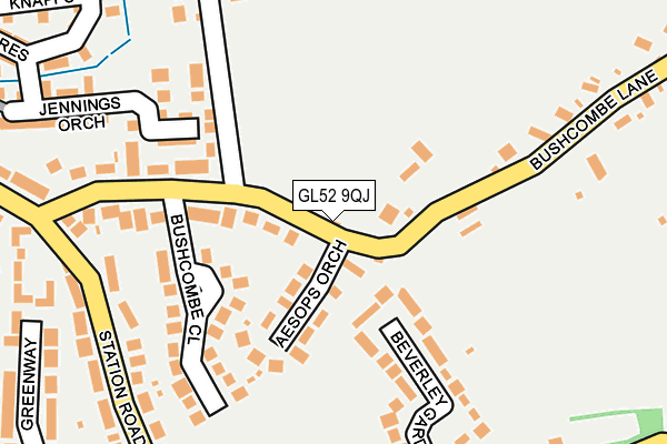 GL52 9QJ map - OS OpenMap – Local (Ordnance Survey)