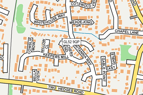 GL52 9QP map - OS OpenMap – Local (Ordnance Survey)