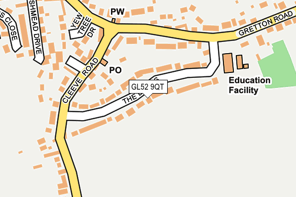 GL52 9QT map - OS OpenMap – Local (Ordnance Survey)