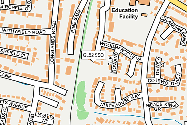 GL52 9SQ map - OS OpenMap – Local (Ordnance Survey)