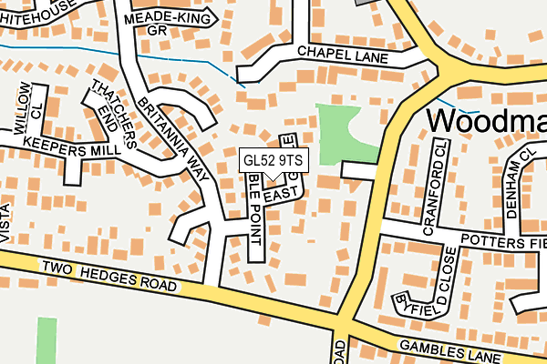 GL52 9TS map - OS OpenMap – Local (Ordnance Survey)