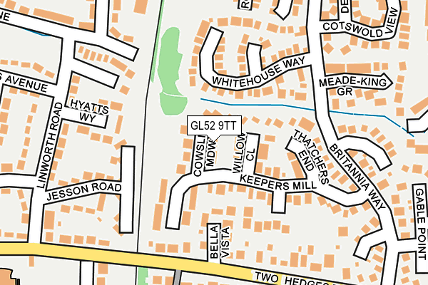 GL52 9TT map - OS OpenMap – Local (Ordnance Survey)