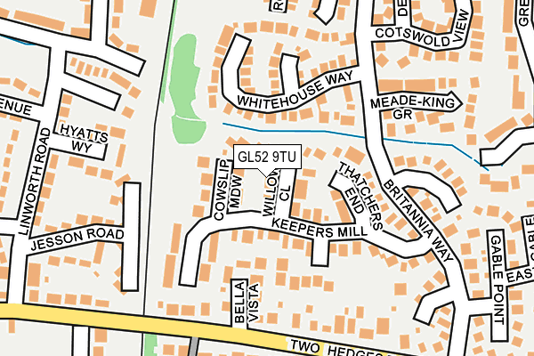 GL52 9TU map - OS OpenMap – Local (Ordnance Survey)