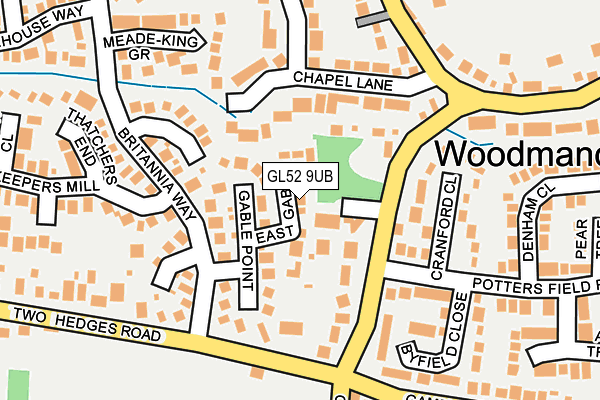 GL52 9UB map - OS OpenMap – Local (Ordnance Survey)