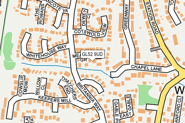 GL52 9UD map - OS OpenMap – Local (Ordnance Survey)