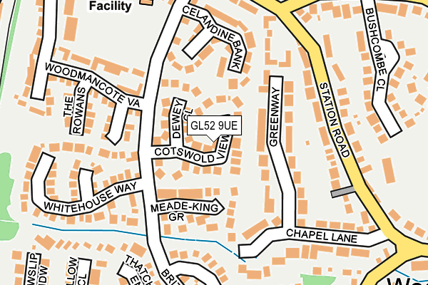 GL52 9UE map - OS OpenMap – Local (Ordnance Survey)