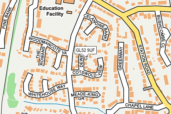 GL52 9UF map - OS OpenMap – Local (Ordnance Survey)