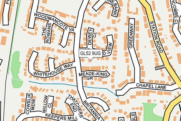 GL52 9UG map - OS OpenMap – Local (Ordnance Survey)