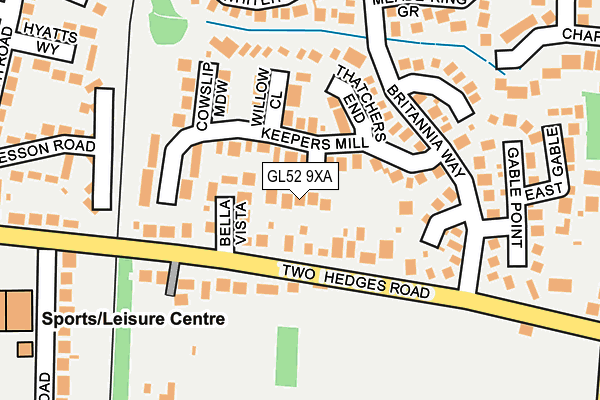 GL52 9XA map - OS OpenMap – Local (Ordnance Survey)