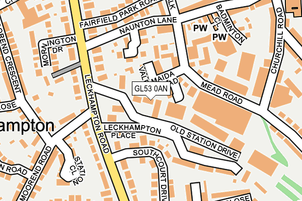 GL53 0AN map - OS OpenMap – Local (Ordnance Survey)