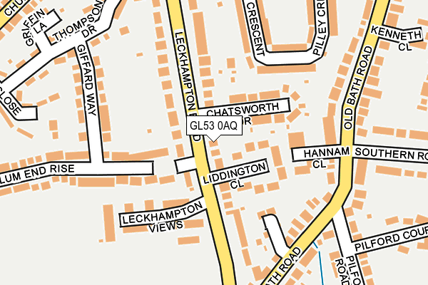 GL53 0AQ map - OS OpenMap – Local (Ordnance Survey)