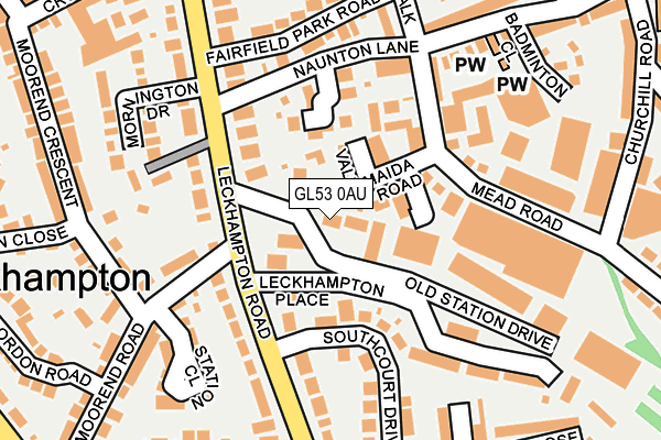 GL53 0AU map - OS OpenMap – Local (Ordnance Survey)