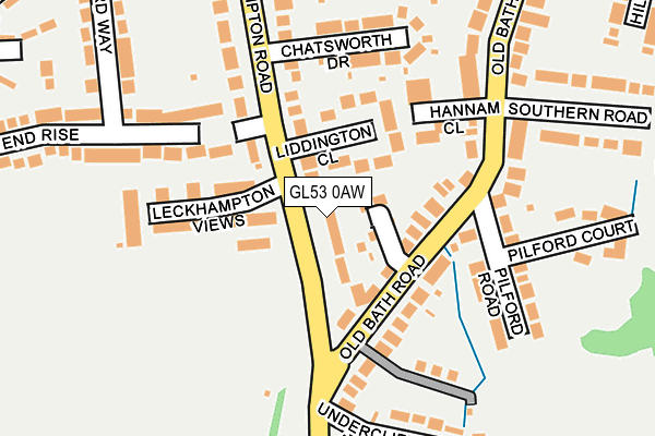 GL53 0AW map - OS OpenMap – Local (Ordnance Survey)