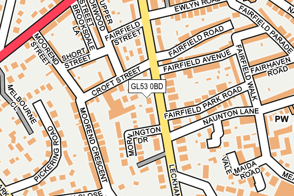 GL53 0BD map - OS OpenMap – Local (Ordnance Survey)