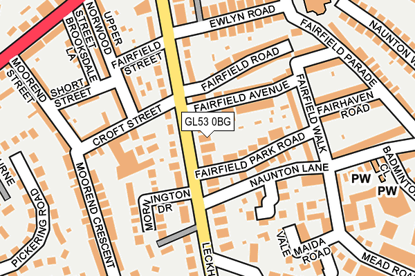 GL53 0BG map - OS OpenMap – Local (Ordnance Survey)
