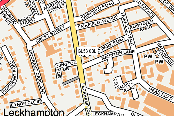 GL53 0BL map - OS OpenMap – Local (Ordnance Survey)
