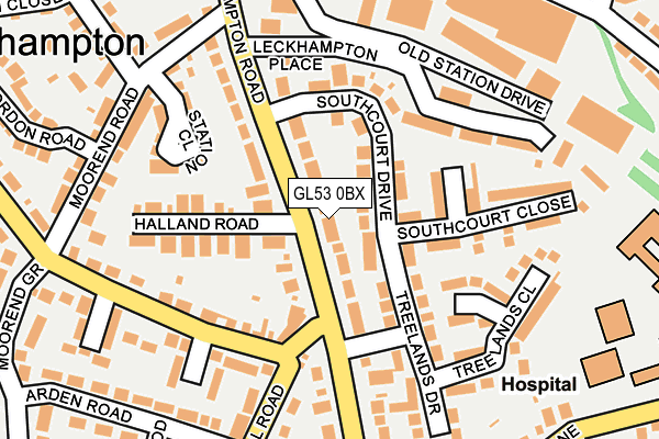 GL53 0BX map - OS OpenMap – Local (Ordnance Survey)