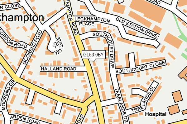 GL53 0BY map - OS OpenMap – Local (Ordnance Survey)