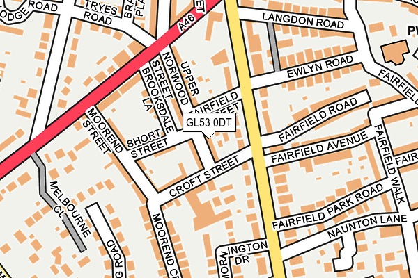 GL53 0DT map - OS OpenMap – Local (Ordnance Survey)