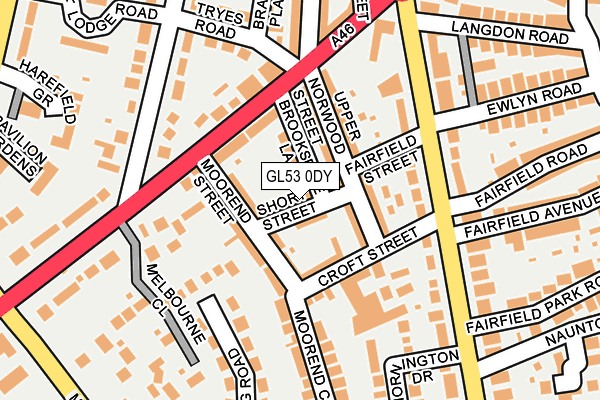 GL53 0DY map - OS OpenMap – Local (Ordnance Survey)