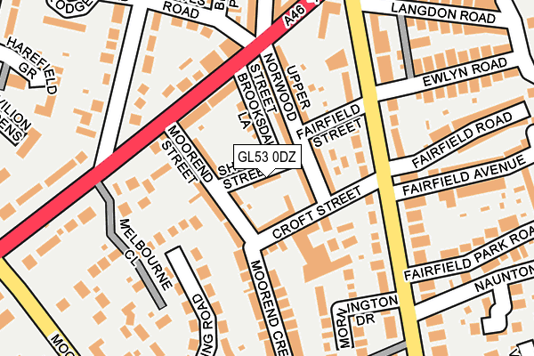 GL53 0DZ map - OS OpenMap – Local (Ordnance Survey)