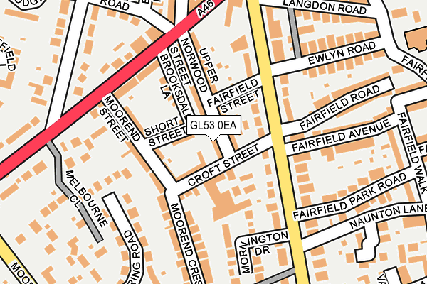 GL53 0EA map - OS OpenMap – Local (Ordnance Survey)