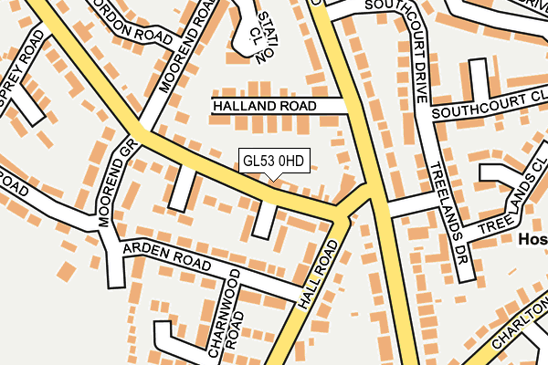 GL53 0HD map - OS OpenMap – Local (Ordnance Survey)
