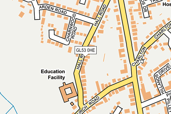 GL53 0HE map - OS OpenMap – Local (Ordnance Survey)