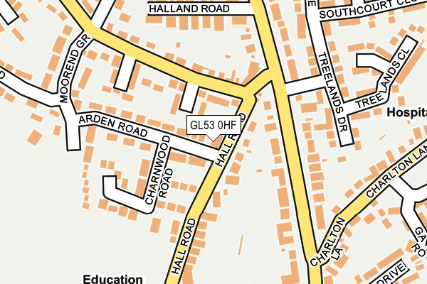 GL53 0HF map - OS OpenMap – Local (Ordnance Survey)