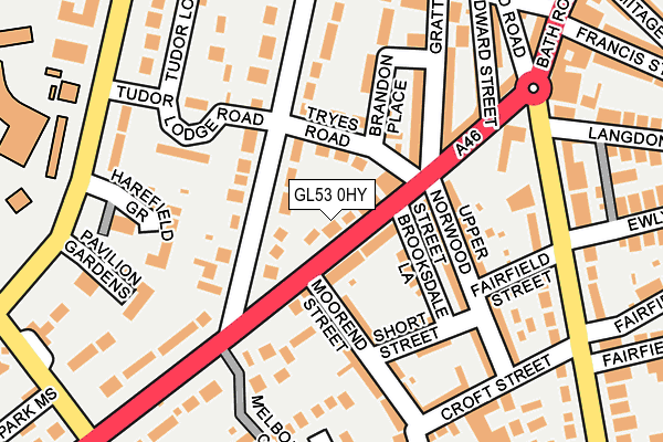 GL53 0HY map - OS OpenMap – Local (Ordnance Survey)