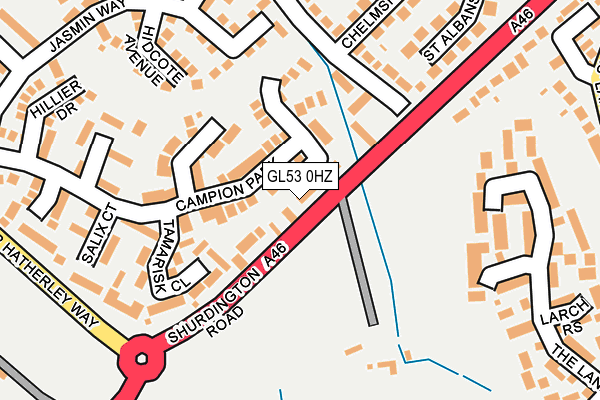 GL53 0HZ map - OS OpenMap – Local (Ordnance Survey)