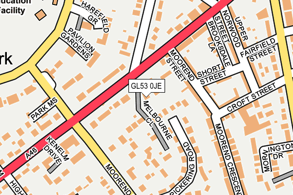 GL53 0JE map - OS OpenMap – Local (Ordnance Survey)