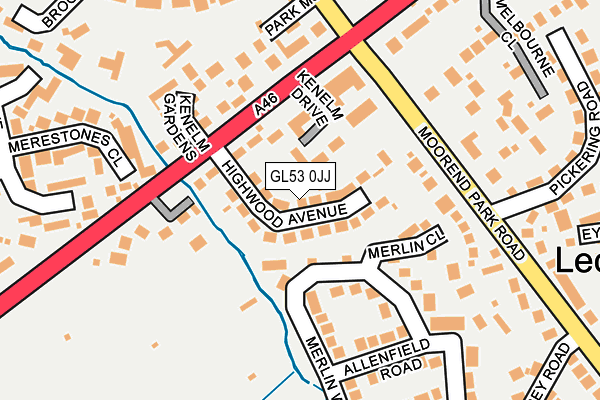 GL53 0JJ map - OS OpenMap – Local (Ordnance Survey)