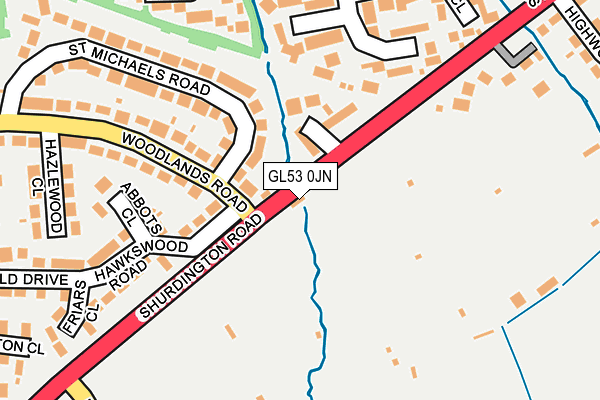 GL53 0JN map - OS OpenMap – Local (Ordnance Survey)