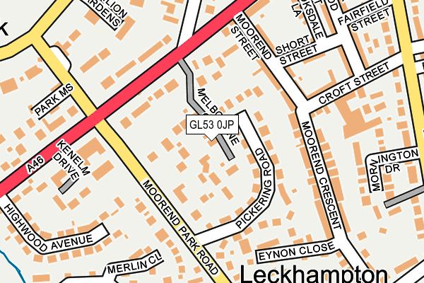 GL53 0JP map - OS OpenMap – Local (Ordnance Survey)