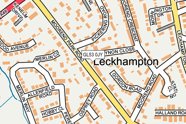 GL53 0JY map - OS OpenMap – Local (Ordnance Survey)